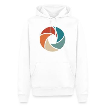 appareil photo - Sweat à capuche Premium bio Homme - blanc - Devant - Nico (187cm)