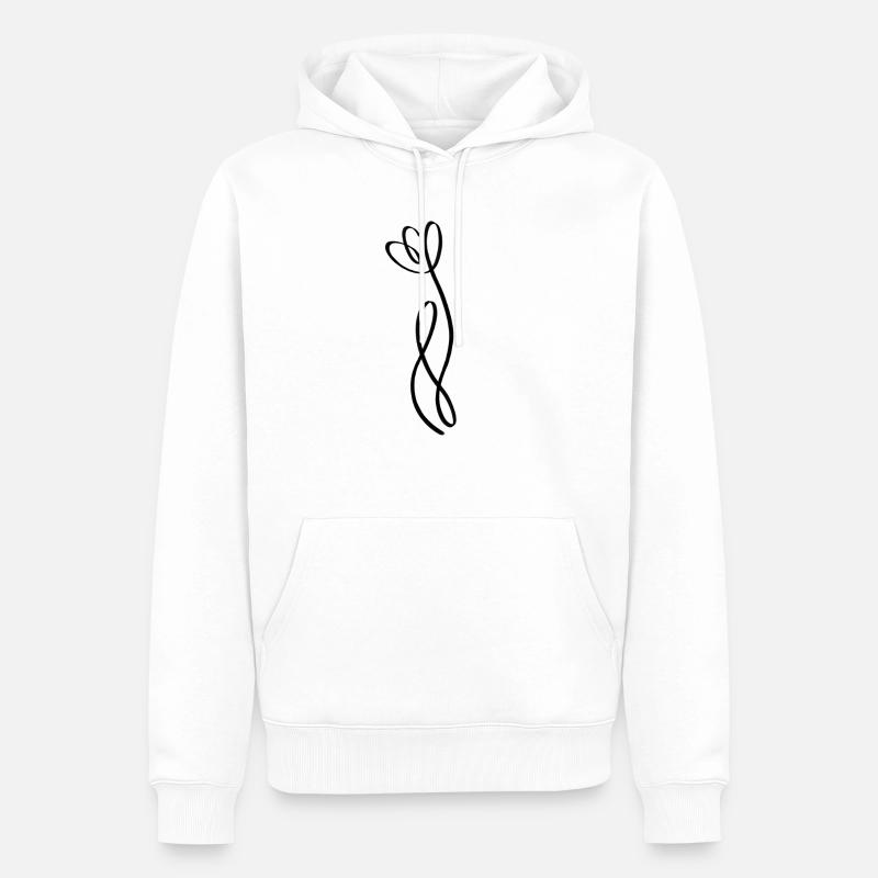 Tulipe une ligne noire - Sweat à capuche Premium bio Homme - blanc