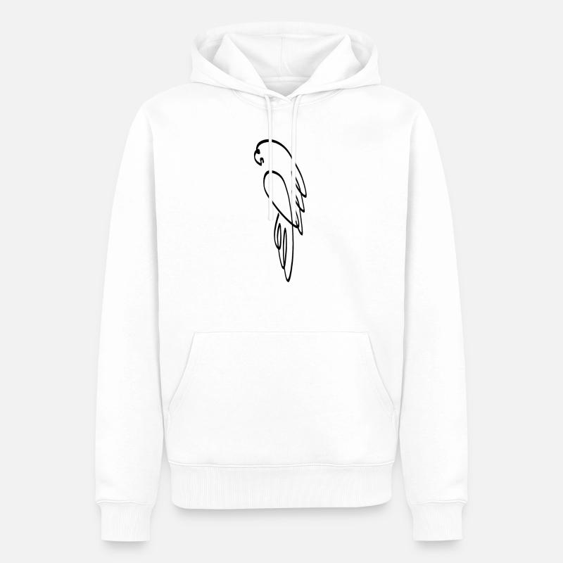One Line Papagei schwarz - Männer Premium Bio Hoodie - Weiß