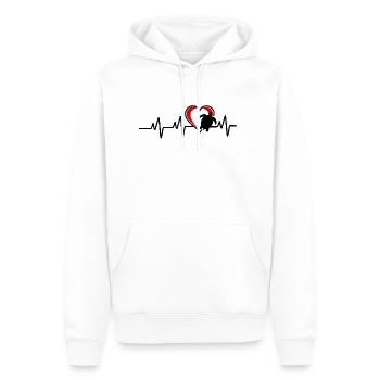 J'aime les tortues battements de coeur - Sweat à capuche Premium bio Homme - blanc - Devant - Nico (187cm)