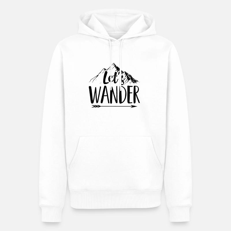 Wander | Wandern Wanderer Bergsteiger Geschenkidee - Männer Premium Bio Hoodie - Weiß