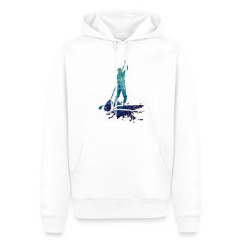 Stand up pagayeur | Stand up Paddling - Sweat à capuche Premium bio Homme - blanc - Devant - Nico (187cm)