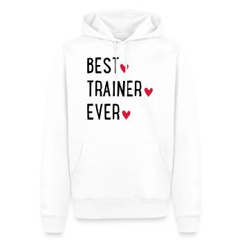 Entraîneur - Sweat à capuche Premium bio Homme - blanc - Devant - Nico (187cm)