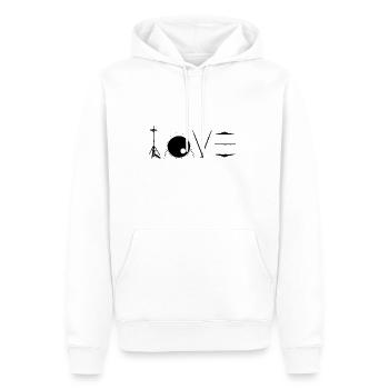 Schlagzeug Spieler | Musikinstrument Band Geschenk - Männer Premium Bio Hoodie - Weiß - Vorne - Nico (187cm)
