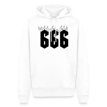 666 - Men’s Premium Organic Hoodie - white - Front - Nico (187cm)