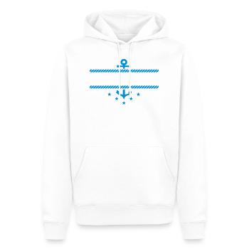 Maritim Anker Namenschild - Männer Premium Bio Hoodie - Weiß - Vorne - Nico (187cm)