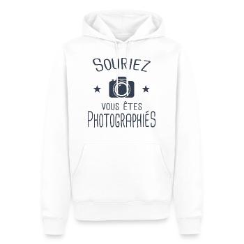 photographe - Sweat à capuche Premium bio Homme - blanc - Devant - Nico (187cm)