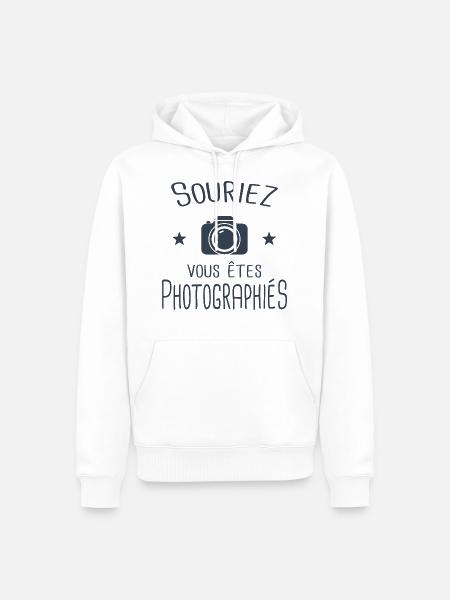 photographe - Sweat à capuche Premium bio Homme - blanc