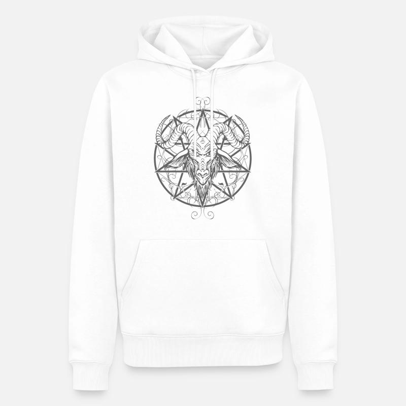 Baphomet gris - Sweat à capuche Premium bio Homme - blanc
