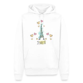 Paris Frankreich Eiffelturm Herzen - Männer Premium Bio Hoodie - Weiß - Vorne - Nico (187cm)