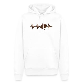 Battement de coeur au chocolat - Sweat à capuche Premium bio Homme - blanc - Devant - Nico (187cm)