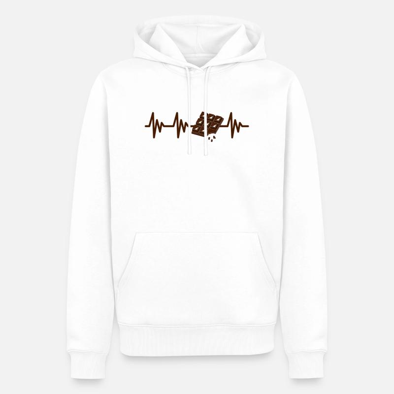 Battement de coeur au chocolat - Sweat à capuche Premium bio Homme - blanc