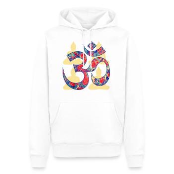 om avec buddha e 42 - Sweat à capuche Premium bio Homme - blanc - Devant - Nico (187cm)