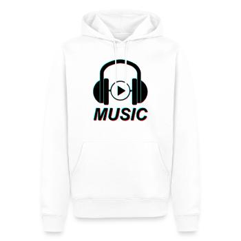Musik | Music | Beats - Männer Premium Bio Hoodie - Weiß - Vorne - Nico (187cm)