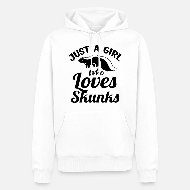 Nur Ein Mädchen Das Stinktiere Mag - Männer Premium Bio Hoodie - Weiß
