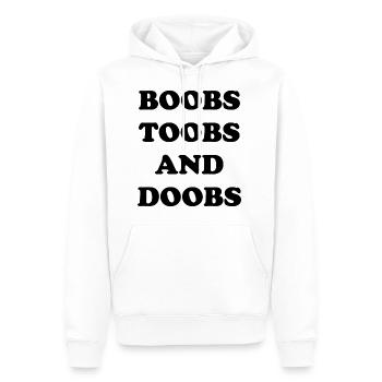 Boobs citation graphique - Sweat à capuche Premium bio Homme - blanc - Devant - Nico (187cm)