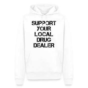 Soutiens ton dealer - Sweat à capuche Premium bio Homme - blanc - Devant - Nico (187cm)