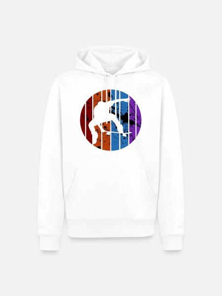 Skateboard - Men’s Premium Organic Hoodie - white