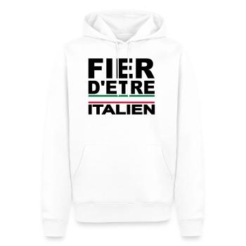 Fier d'être supporter Italie, italia - Sweat à capuche Premium bio Homme - blanc - Devant - Nico (187cm)