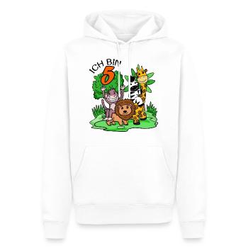 Ich bin 5 - 5. Geburtstag - Niedliche Tiere - Männer Premium Bio Hoodie - Weiß - Vorne - Nico (187cm)