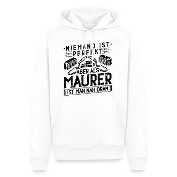 Bauarbeiter Spruch Motiv Maurer - Männer Premium Bio Hoodie - Weiß - Vorne - Nico (187cm)