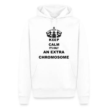 Beruhige dich, es ist nur ein zusätzliches Chromosom # - Männer Premium Bio Hoodie - Weiß - Vorne - Nico (187cm)