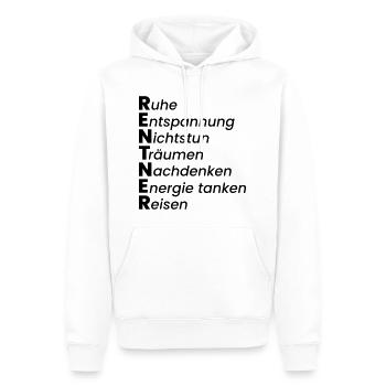 Rentner - Männer Premium Bio Hoodie - Weiß - Vorne - Nico (187cm)