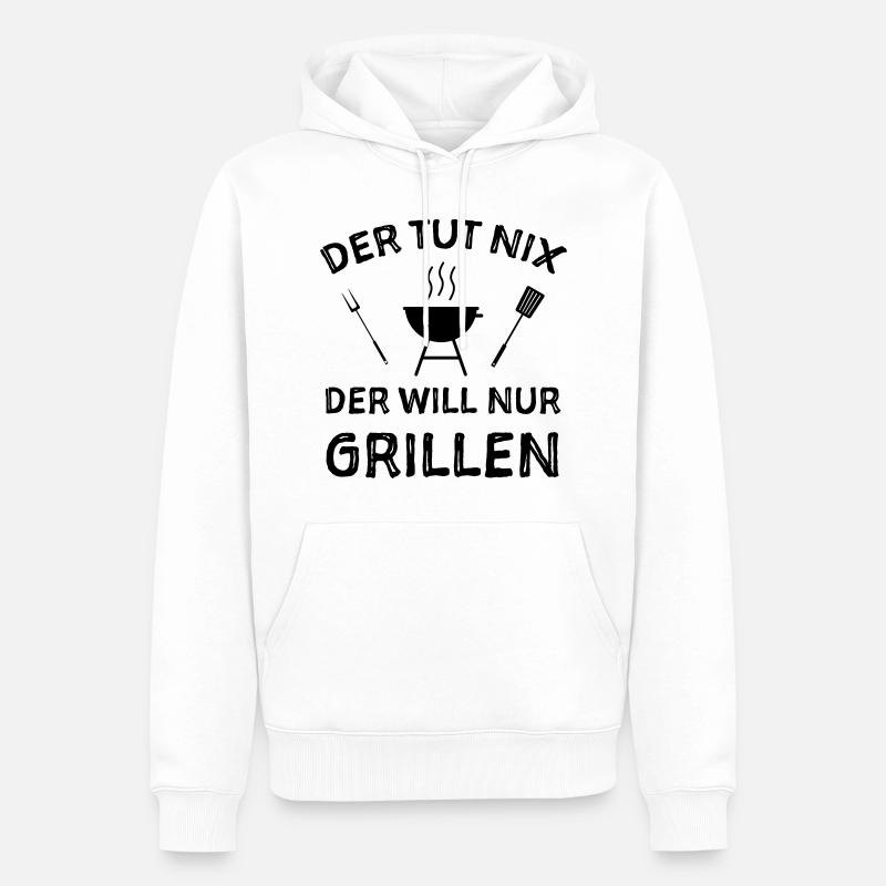Grill Grillen Sprüche Witze - Männer Premium Bio Hoodie - Weiß