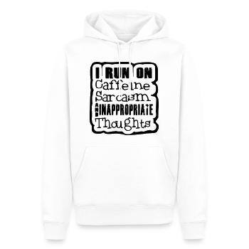 Ich liebe Koffein, Sarkasmus, seltsame Gedanken # - Männer Premium Bio Hoodie - Weiß - Vorne - Nico (187cm)