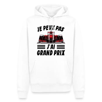 Je Peux Pas J'ai Grand Prix - Sweat à capuche Premium bio Homme - blanc - Devant - Nico (187cm)