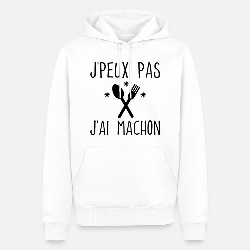 J'peux Pas J'ai Mâchon - Sweat à capuche Premium bio Homme - blanc