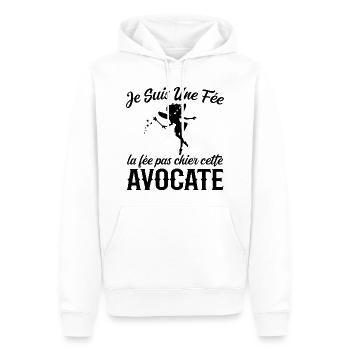 Je Suis Une Fée La Fée Pas Chier Cette Avocate - Sweat à capuche Premium bio Homme - blanc - Devant - Nico (187cm)
