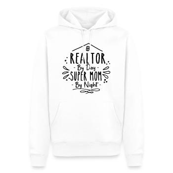 Realtor By Day Super Mom By Night Real Estate - Sweat à capuche Premium bio Homme - blanc - Devant - Nico (187cm)