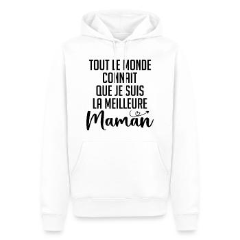 Tout le Monde Connaît Je Suis La Meilleur Maman - Sweat à capuche Premium bio Homme - blanc - Devant - Nico (187cm)