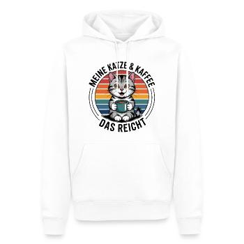 Katzenkaffee im Regenbogenkreis - Männer Premium Bio Hoodie - Weiß - Vorne - Nico (187cm)