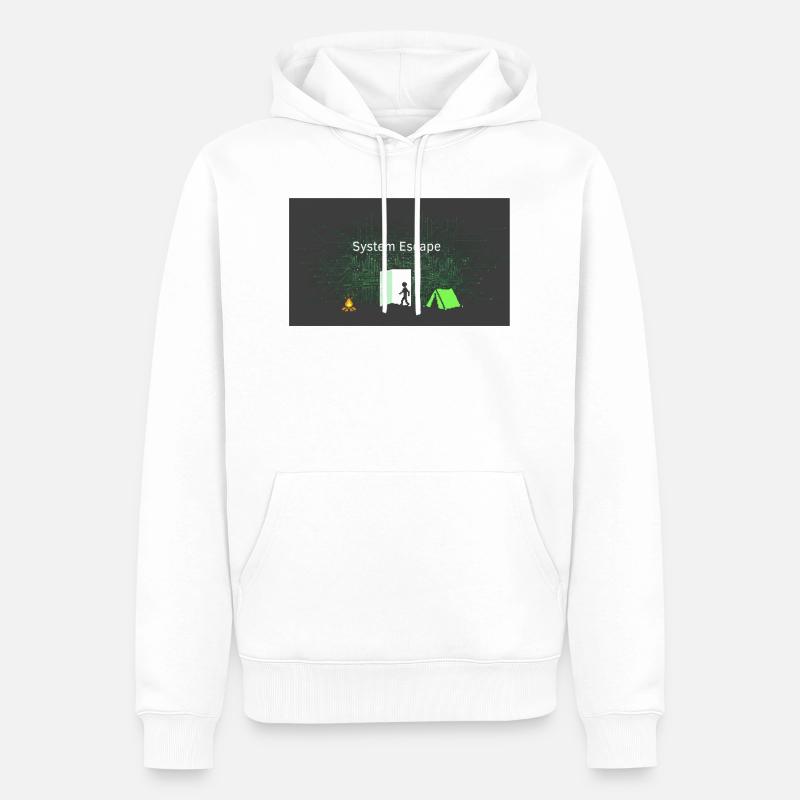 Évasion du système - Sweat à capuche Premium bio Homme - blanc