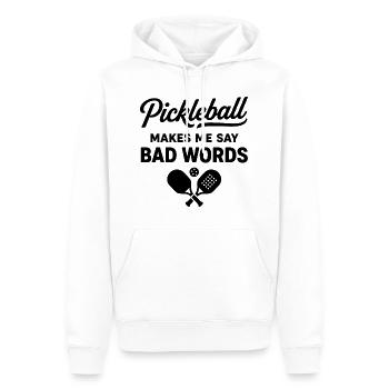 Pickleball Passion | Joueur et Humour Sportif - Sweat à capuche Premium bio Homme - blanc - Devant - Nico (187cm)