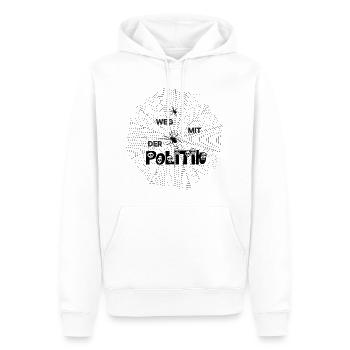 Politik die spinnen, Spinne. WEG MIT DER Politik  - Männer Premium Bio Hoodie - Weiß - Vorne - Nico (187cm)