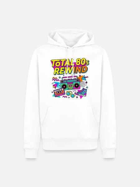 Total 80s Rewind - Männer Premium Bio Hoodie - Weiß