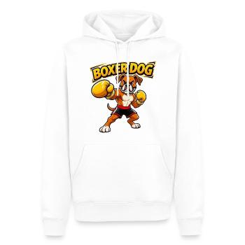 Design drôle de chien boxeur boxeur (design original) - Sweat à capuche Premium bio Homme - blanc - Devant - Nico (187cm)