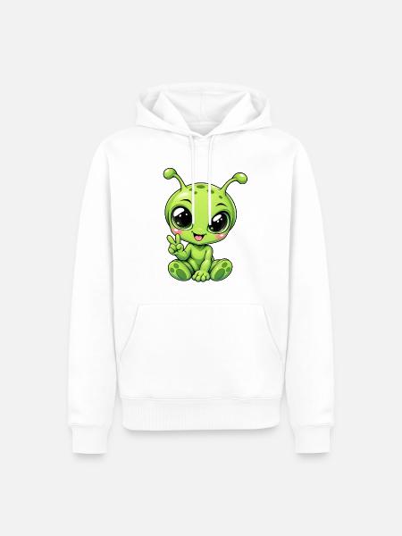 Alien Kawaii Style – Süßer Außerirdischer - Männer Premium Bio Hoodie - Weiß