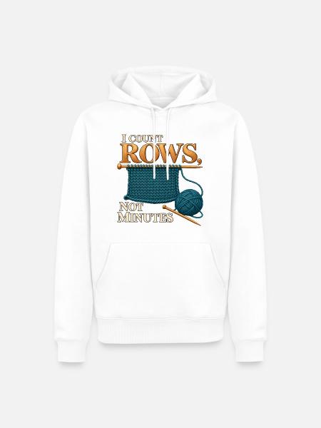 Ich zähle Reihen, nicht Minuten - Männer Premium Bio Hoodie - Weiß