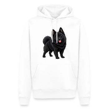 Schipperke Kawaii Style – Süßer kleiner Hund - Männer Premium Bio Hoodie - Weiß - Vorne - Nico (187cm)