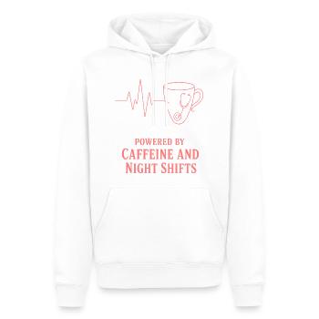 Kaffeeherz für Nachtschichthelden - Männer Premium Bio Hoodie - Weiß - Vorne - Nico (187cm)