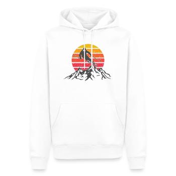 Ski sports d'hiver montagnes soleil - Sweat à capuche Premium bio Homme - blanc - Devant - Nico (187cm)