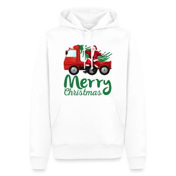 CAMION PAPA NOEL - Sweat à capuche Premium bio Homme - blanc - Devant - Nico (187cm)