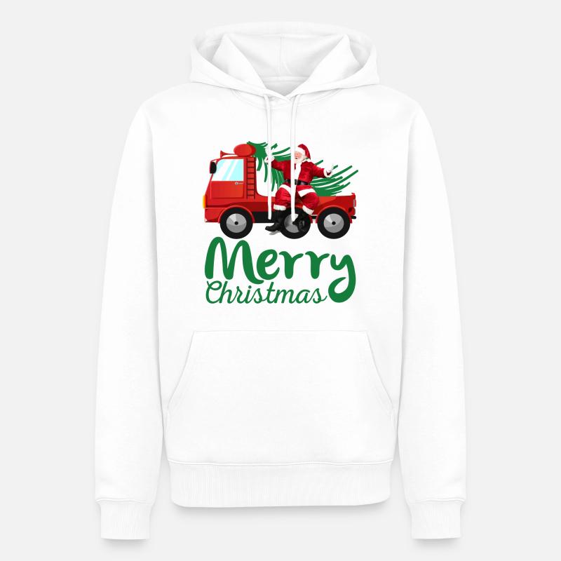 SADDY WEIHNACHTSTRUCK - Männer Premium Bio Hoodie - Weiß