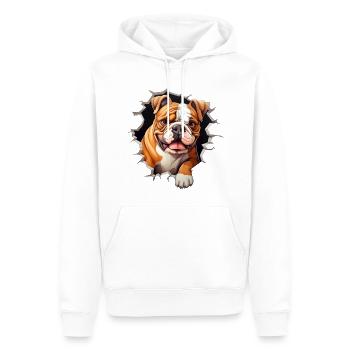 Funny Bulldog - Men’s Premium Organic Hoodie - white - Front - Nico (187cm)