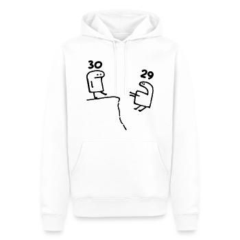 30 ans - Cadeau 30e Anniversaire Amusant 30 ans - Sweat à capuche Premium bio Homme - blanc - Devant - Nico (187cm)