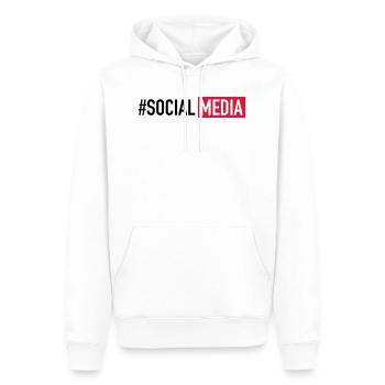 #SOCIALMEDIA - Männer Premium Bio Hoodie - Weiß - Vorne - Nico (187cm)
